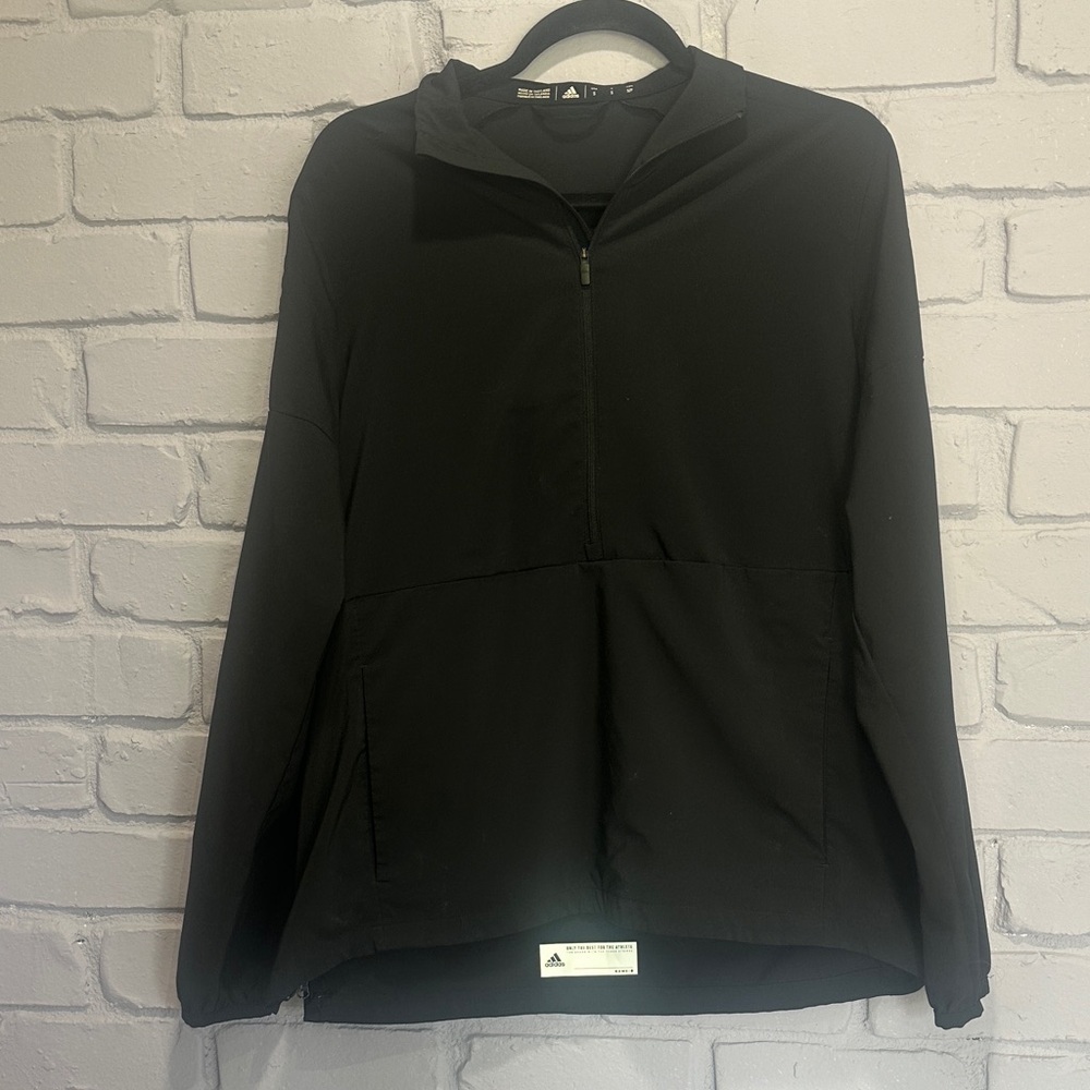 NWOT Adidas Black Half-Zip Hoodie size S - Picture 1 of 7